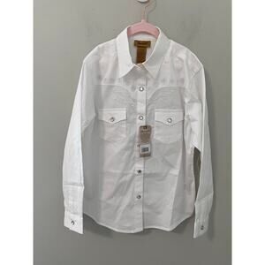 New Wrangler Boy's Embroidered Western Snap Button Down Size XL